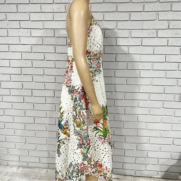 Farm‎ Rio Women’s Delicate Forest Scarves Eyelet Midi Dress